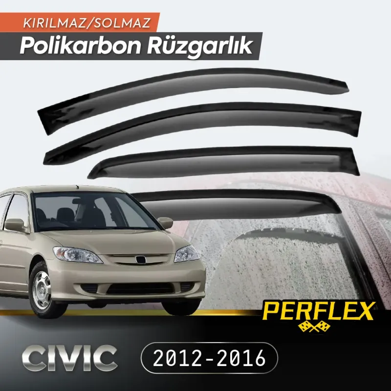 Perflex Polikarbon Kırılmaz Rüzgarlık V2 Mugen Honda Civic 2001-2006