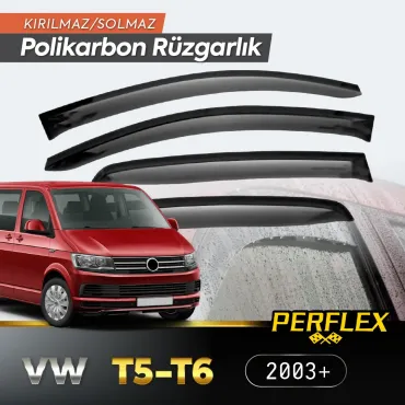 Perflex Polikarbon Kırılmaz Rüzgarlık V2 Mugen VW T5/T6 4'LÜ 2003+