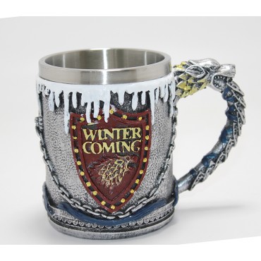 Game Of Thrones Tasarımlı 3D Çelik Kupa Bardak