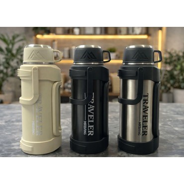 1600 ml Bardaklı Çift Katmanlı Vakumlu Paslanmaz Çelik Termos 