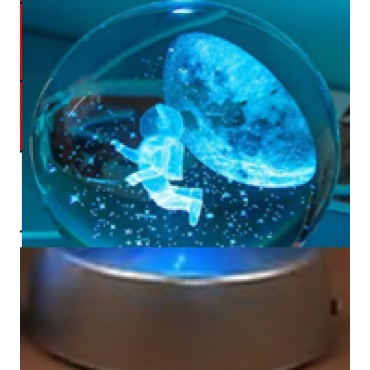 UÇAN ASTRONOT Plastik altlıklı Işıklı Cam Küre