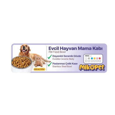 Mikopet Organik Seramik Mama Kabı Gri