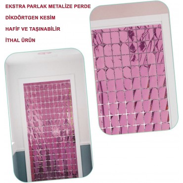 Rose Gold Disko Dikdörtgen Kesim Kapı Perdesi