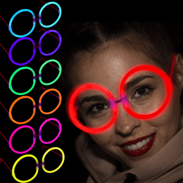 Glow Stick Yuvarlak Parti Gözlüğü 6 Adet