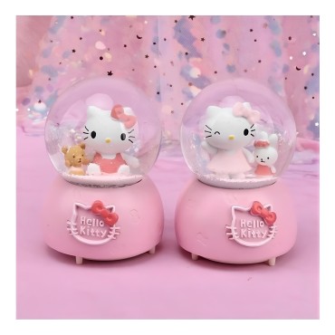 Hello Kitty Işıklı Müzikli Kar Küresi Orta Boy Model 1 