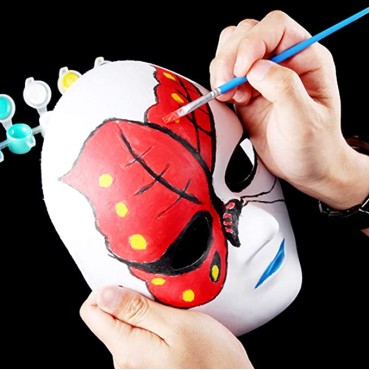 Beyaz Renk Boyanabilir Anonim Tam Yüz Cosplay Maske 24x18 cm