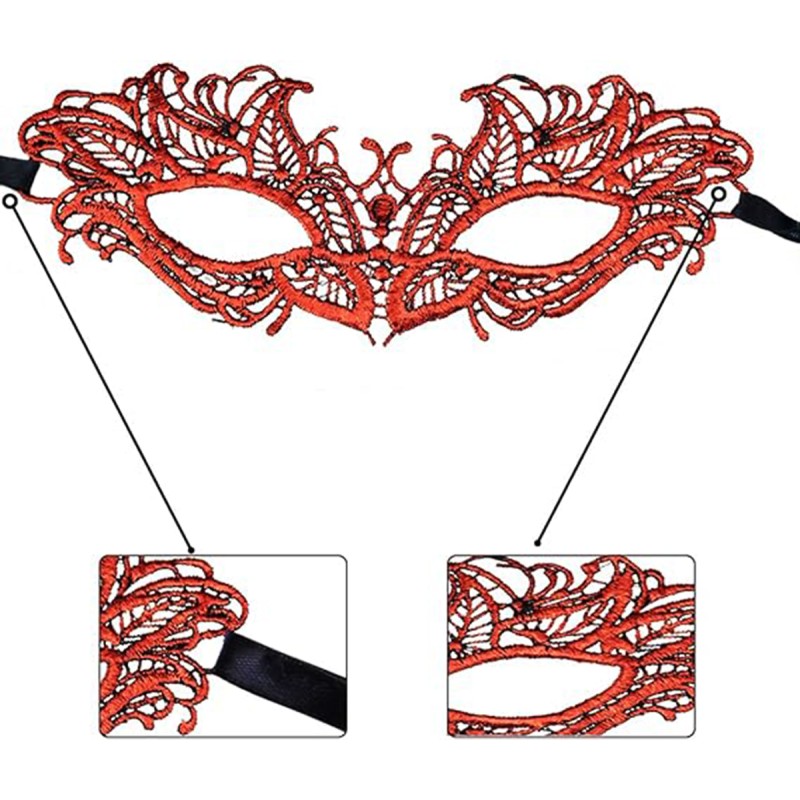 Kırmızı Dantel Masquerade Maskesi 5 No