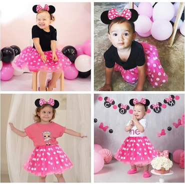 Pembe Fiyonklu Minnie Mouse Tacı 