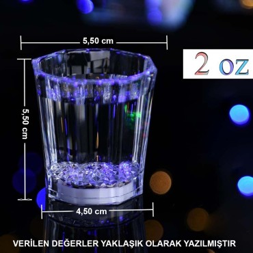 Renkli Led Parlayan Fiber Optik Glow Işıklı Bardak 1 Adet