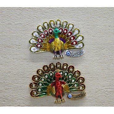 Swarovski Taşlı Tavuskuşu Magnet 