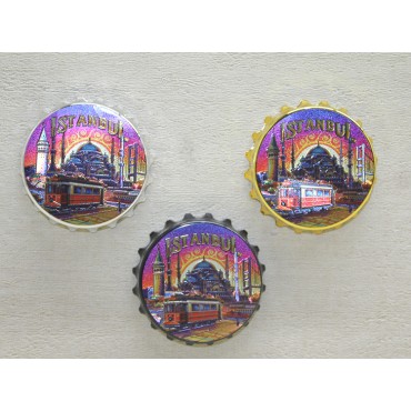 İstanbul Temalı Gazoz Kapağı Magnet - Model 4