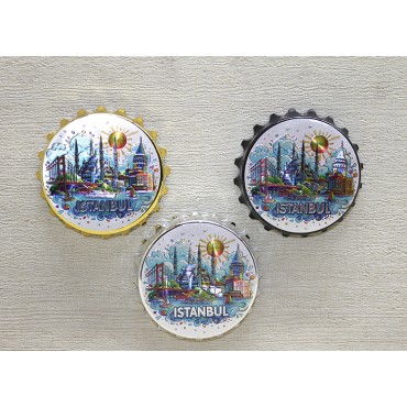 İstanbul Temalı Gazoz Kapağı Magnet - Model 2