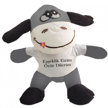 Oyuncak Peluş Eşeklik Ettim Tişörtlü Eşek 
