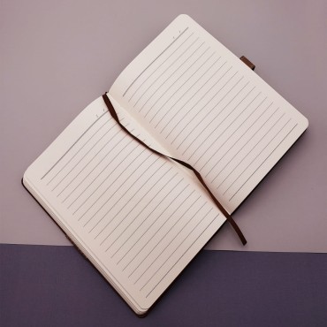 Tarihsiz Ajanda Defter Kahverengi Beyaz Renk 