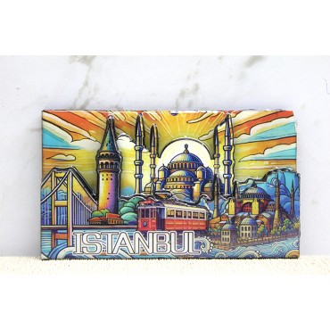 Ahşap İstanbul Temalı Magnet - Model 7