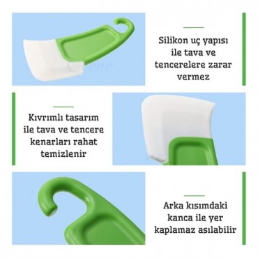 Silikon Uçlu Bulaşık Temizleme Kazıyıcı Spatula 