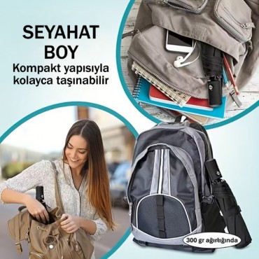 Siyah Kılıflı Otomatik Kompakt Şemsiye 