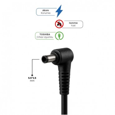 19V 4.74A 5.5 * 2.5mm 90W TOSHIBA İçin Laptop Adaptör