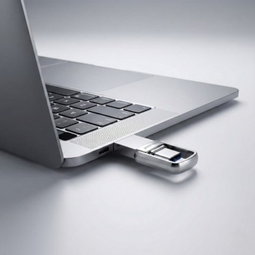 2'si 1 Arada USB 3.2 Type-C Ve USB 64GB Metal Flash Disk