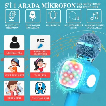 Eğlenceli Karaoke Mikrofonu - Çocuklar İçin 