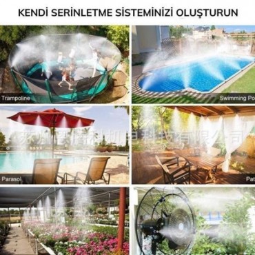 10 Metre Kendin Yap Açık Alan Serinletme ve Nemlendirme Sistemi